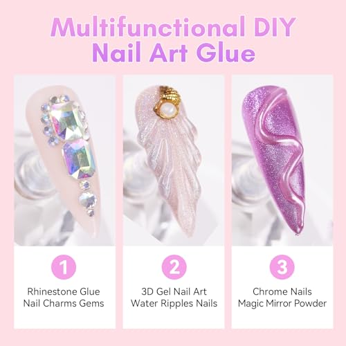 Makartt Rhinestone Glue for Nails - UV Gel Nail Gems Adhesive 30ml