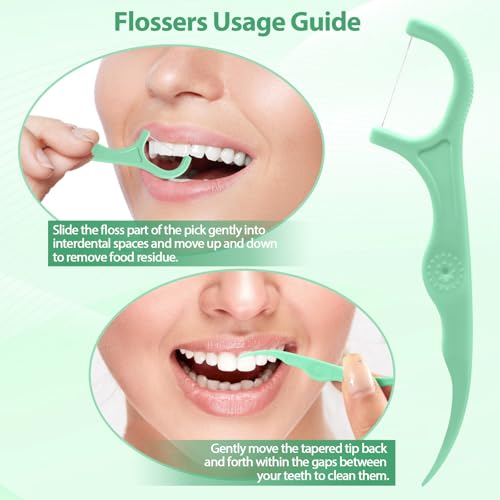 Dental Floss Picks 200 Count - 2 in 1 Ergonomic Tooth Picks