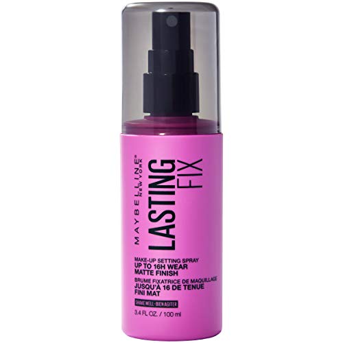 Maybelline New York Facestudio Lasting Fix Makeup Setting Spray, 3.4 fl. oz. and Fit Me Matte + Poreless Mattifying Face Primer Makeup With Sunscreen, SPF 20, 1 Count