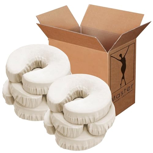Master Massage Pack of 6 Flannel Face Cradle Covers for Massage Tables- 100% Cotton Extra Large Face Pillow Covers- Massage Headrest Face Rest Cover Set?For Face Cushion - Machine Washable, Off White