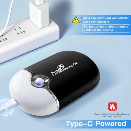 Mlogiroa Mini Lash Fan for Eyelash Extensions | Portable USB-C Dryer