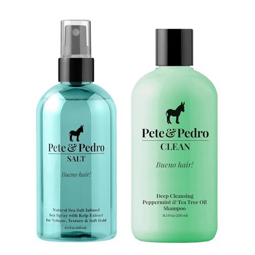 Pete & Pedro Men's Hair Styling Set - Sea Salt Spray & Deep Cleansing Shampoo