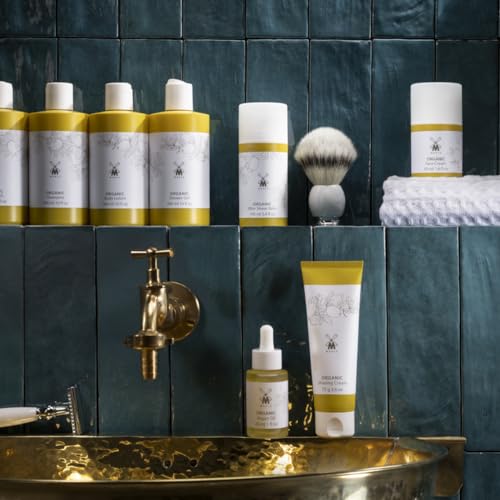 M?HLE Organic Shaving Cream | Natural Shaving Cream with Argan Oil & other Essential Oils | TSA Travel Size Friendly | BDIH Certified | 100% Vegan | 75mL (2.5 oz) Squeeze Bottle