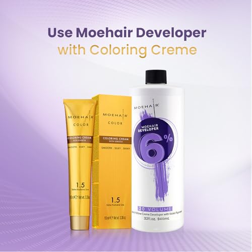MOEHAIR 20 Volume Hair Developer - 6% Hydrogen Peroxide, 32 oz