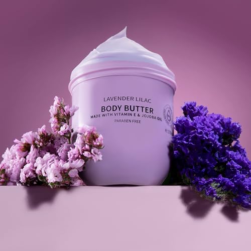 Lavender Lilac Body Butter - Hydrating Shea Cream with Jojoba Oil