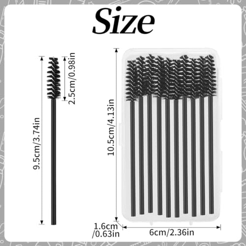 600-Pcs Disposable Eyelash Brushes with Container - Mascara Wands