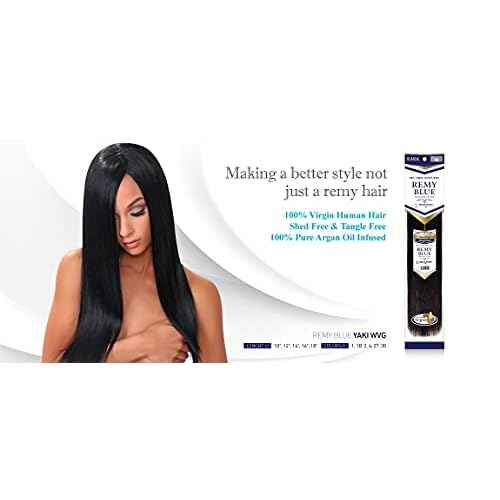 New Remy Yaky-Remy Blue 100% VIRGIN Human Hair Weave- Shed Free&Tangle Free (#1B, 12¡± packs of 2)