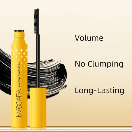 Mascara in Black with Comb Brush, No Clumping, Smudge-Proof, Volume and Length, Long-Lasting Hold, Separates Lashes for Definition, Waterproof Mascara