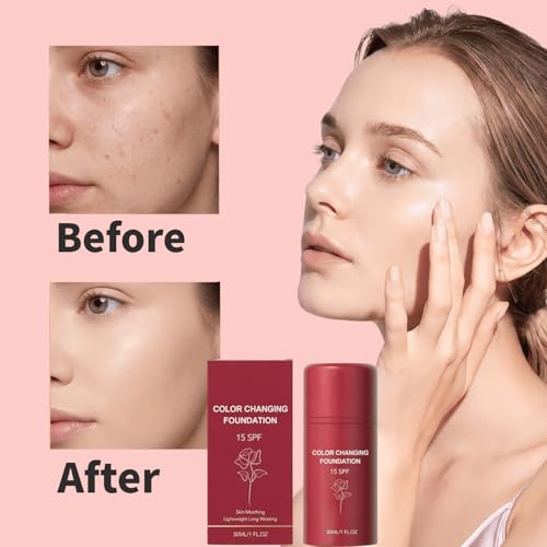 Gawysbm Korean Color Changing Foundation Natural 1 Fl Oz Auto-Adjusting Makeup