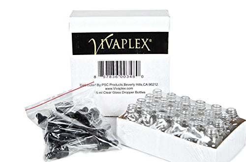Vivaplex 24-Pack 15ml Clear Glass Bottles with Droppers