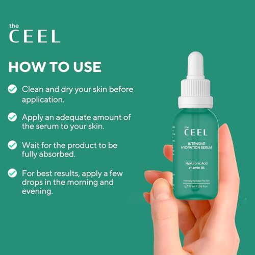 The Ceel Hyaluronic Acid Serum For Face | Hydrating Serum with Hyaluronic Acid and Vitamin B5| Moisture, Plumps and Smooths for Youthful Glow |Non Greasy, Paraben Free Formula| 1.00 fl.oz (30 ml)