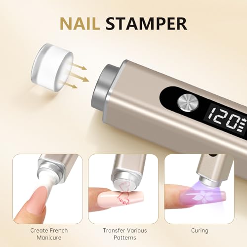 CHRISTINE SHELLY Champagne Silver Flash Cure Nail Lamp UV Light for Gel Nails