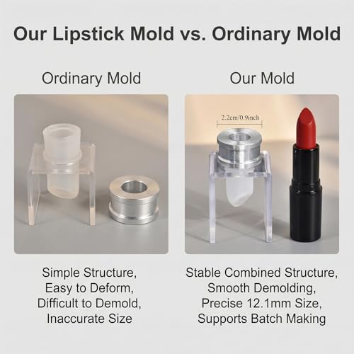 DIY Lipstick Mold Set - 12.1mm Silicone Molds for Lip Balm