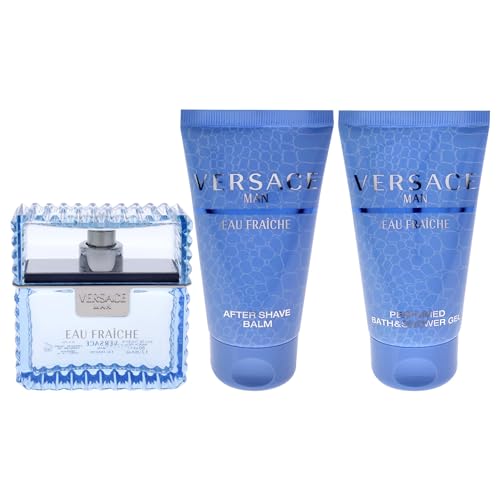 Versace Man Eau Fraiche Eau de Toilette Fragrance Set for Men - 3 Piece