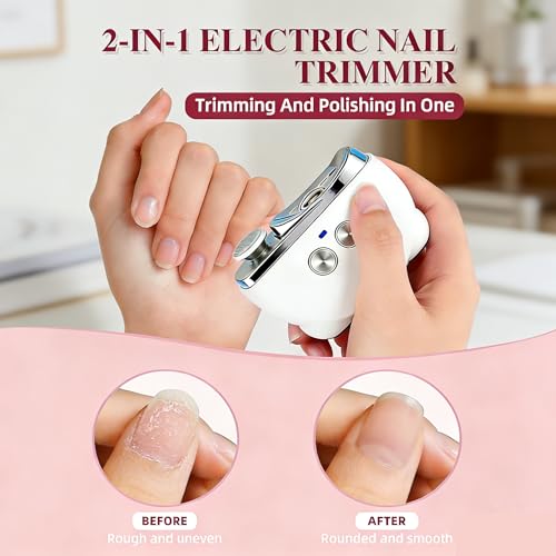 Electric Nail Clipper with LED Light, Automatic Trimmer for Seniors
