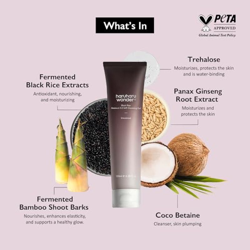 HARUHARU Black Rice pH 5.5 Cleansing Gel - Gentle Sensitive Skin