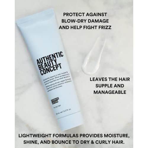 Authentic Beauty Concept Hydrate Lotion | Hydrating Hair Lotion | Leave-In Cream | Protects from Blow Dry Damage & Helps fight Frizz | Normal To Dry or Curly Hair | Vegan & Cruelty-free | 5 fl. oz