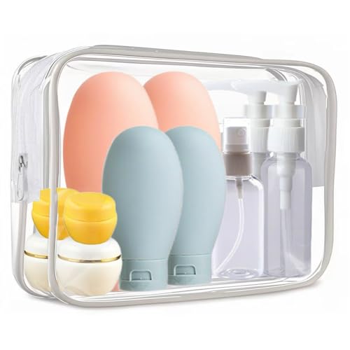21 Pcs Refillable Travel Toiletry Bottles & Bag Set