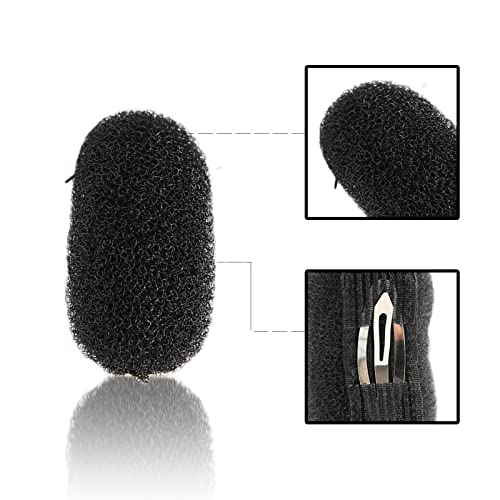 Bump It Up Volume Hair Combs, 2 Pcs Black Nylon Hair Pads