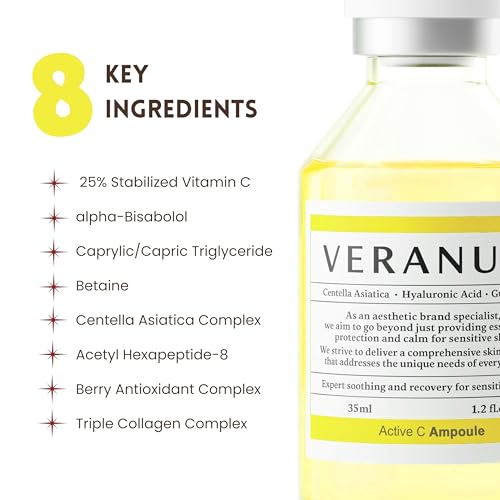 Active C Ampoule ? 25% Stabilized Vitamin C Brightening & Firming Serum with Triple Collagen, Centella EV & Peptides ? Non-Irritating Korean Skincare for Radiant, Even-Tone Skin ? 1.2 fl oz