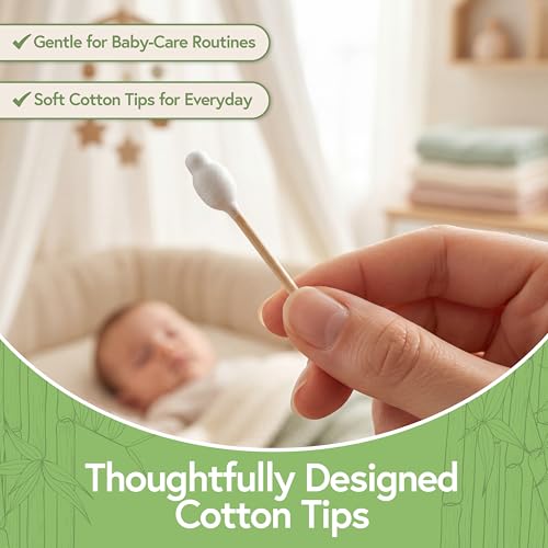 Bamboo Cotton Swabs 200-Pack - Baby Safe Ear Cleaning