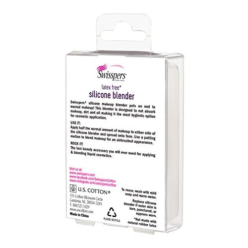 Swisspers Premium Silicone Make Up Blending Sponge, Latex Free, For Flawless Blending of Foundation and Liquid Cosmetics, 1-Count