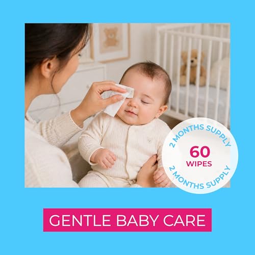 NOVEHA Baby Eye Wipes - 60 Pack Gentle Eyelid Cleanser