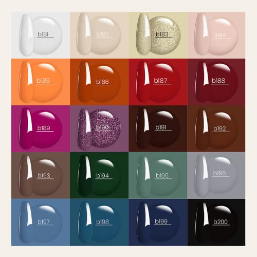 Beetles 20 Pcs Gel Nail Polish Kit-Fall Winter Red Gel Polish Set Gray Green Soak Off Uv Nail Lamp with Beetles Nail Blooming Gel 15ml Clear Uv Led Soak off Nail Gel Diy Nail Art Design Manicure
