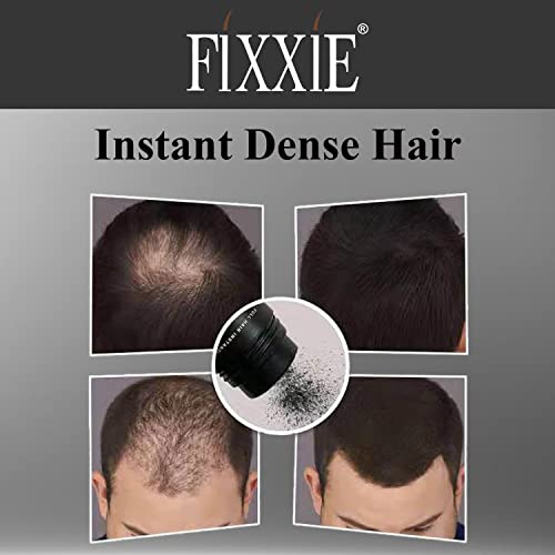 FIXXIE Black Hair Fibers for Thinning Hair 27.5g Bottle - Natural Keratin Hair Concealer for Men & Women