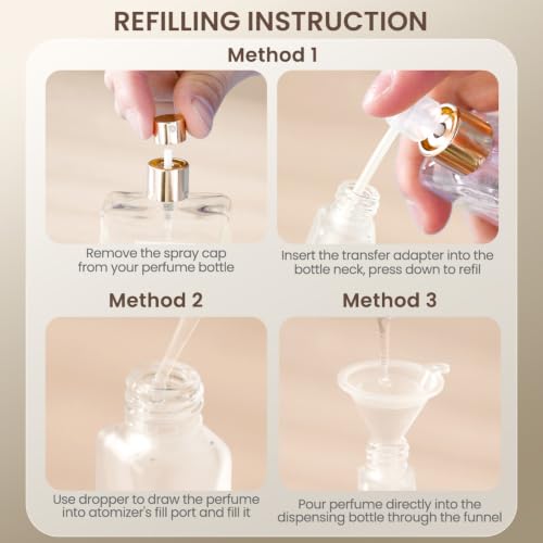 10ml Refillable Perfume Atomizer with Wooden Cap & Stickers