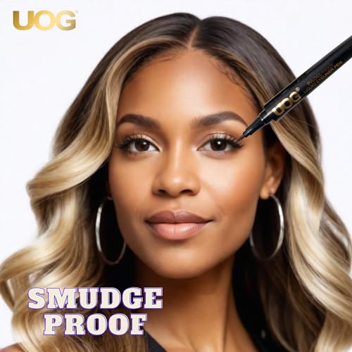 UOG Liquid Eyeliner - Waterproof, Smudge-Proof, Quick-Dry with Precise Slender Brush Tip. No-Skip, Allergy-Free, Long-Lasting up to 72 Hours. 1.0mL/0.035 Fl oz