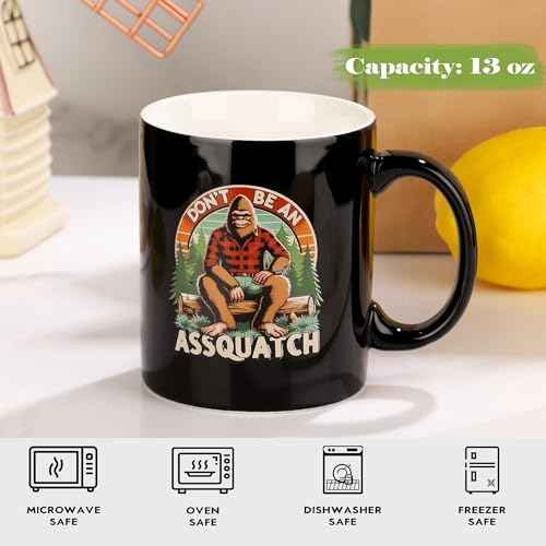 JoycuFF Bigfoot Gifts Big Foot Sasquatch Gifts for Men Sasquatch Lovers Gift Funny Idea for Birthday Gift Christmas Gifts with Big Foot Toiletry Bag Mug Socks Candle Stickers for Him