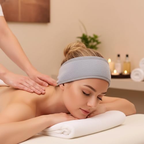 3-Pack Spa Facial Headband - Adjustable Terry Cloth Hair Wrap
