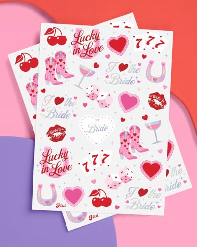 Lucky in Love Temporary Tattoos - 54 Iridescent Foil Designs