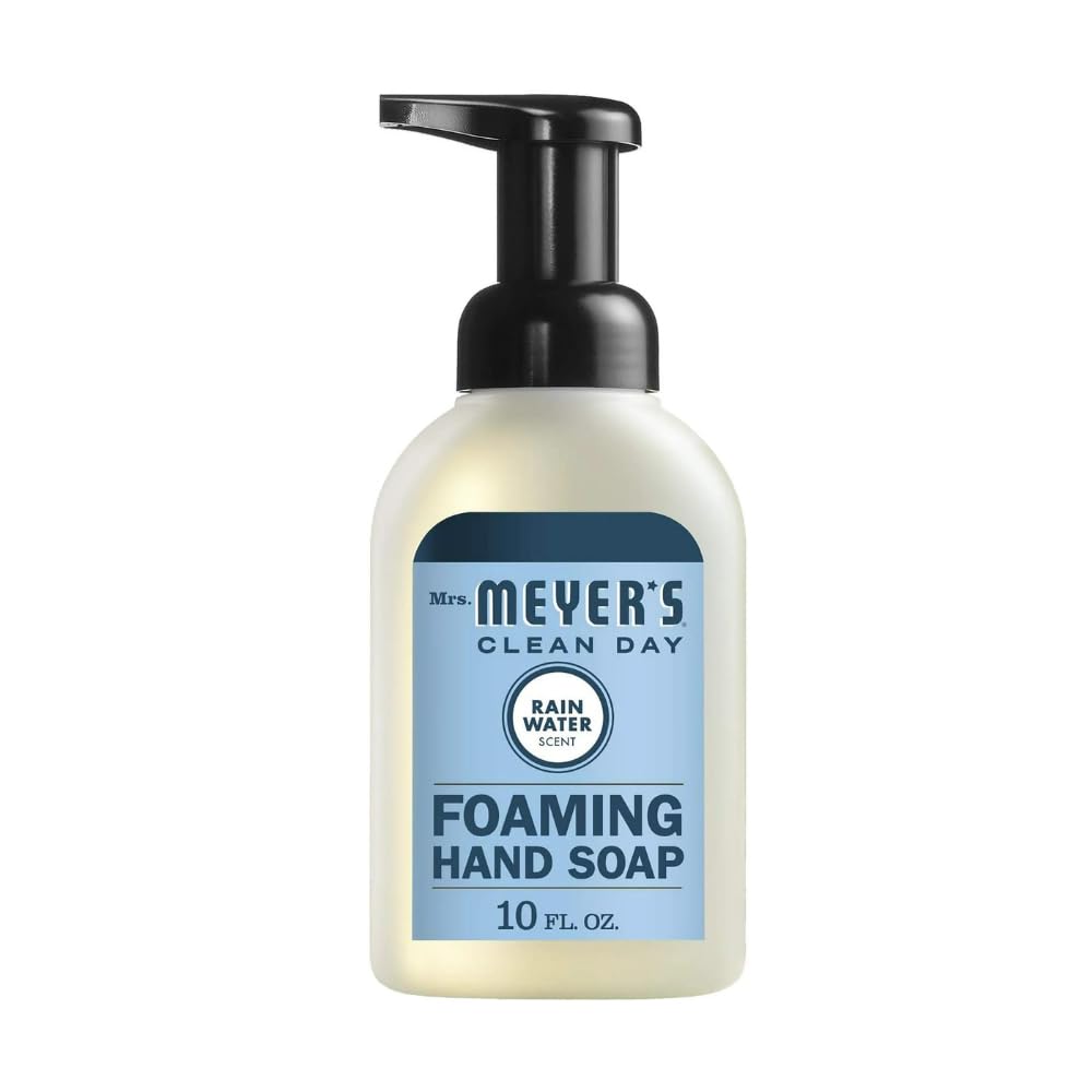 MRS. MEYER'S CLEAN DAY Foaming Hand Soap 4 Scent Variety Pack, 1 Rain Water, 1 Lavender, 1 Lemon Verbena, 1 Watermelon, 10 OZ Each, 1 CT