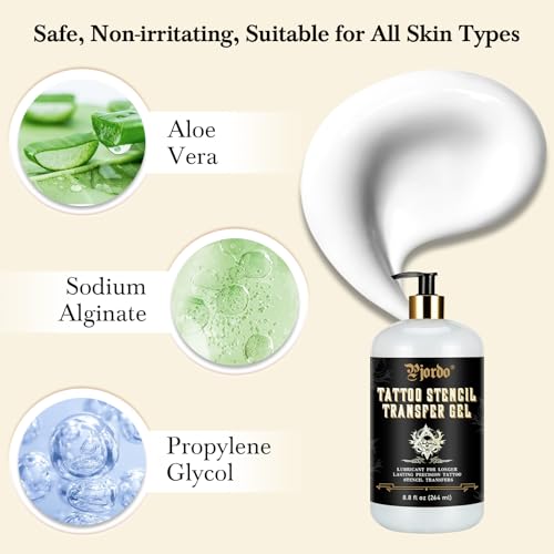 Pjordo Tattoo Stencil Transfer Gel - Non-Toxic for Artists