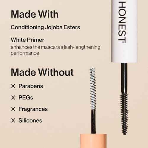 Honest Beauty 2-in-1 Extreme Length Clean Mascara + Lash Primer | Lengthening + Volumizing | Cruelty Free + Safe for Sensitive Eyes | Black, .27 fl oz
