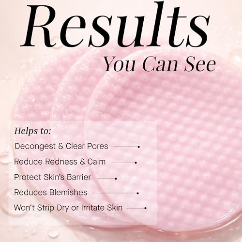 ARCONA Raspberry Clarifying Pads - Raspberry Extract, Witch Hazel, Salicylic Acid + Tea Tree Extracts Cleanse, Clarify + Protect Skin - 45 Pads, Made in The USA