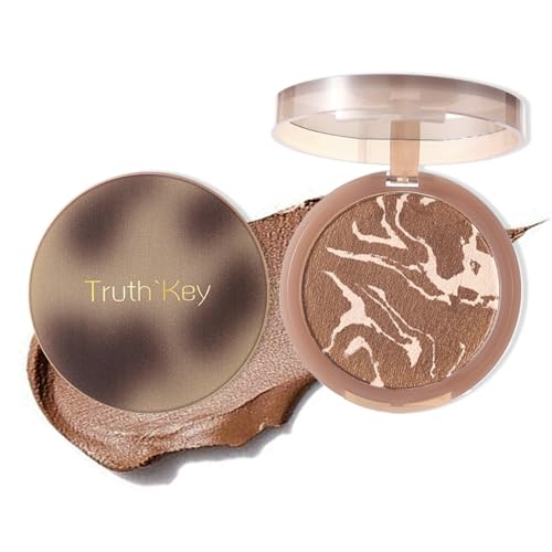 Mousse Bronzer - Waterproof, Skin Tone Correcting, Shimmer Finish, High Coverage Powder with Marbled Design in Light & Medium Brown for a Natural Glow, Bronze