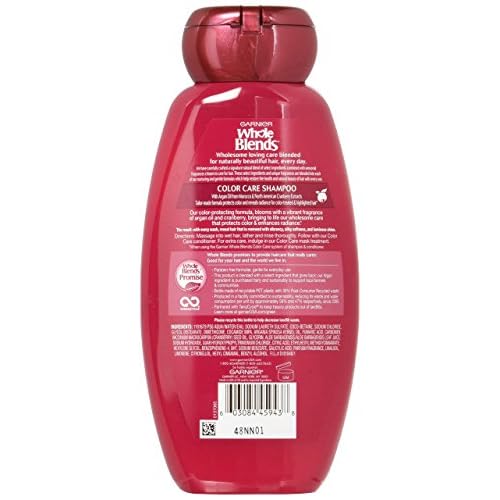 Garnier, Whole Blends Shampoo with Color Care fl. oz., Argan Oil & Cranberry Extracts, Argan Oil/Cranberry, 12.5 Fl Oz