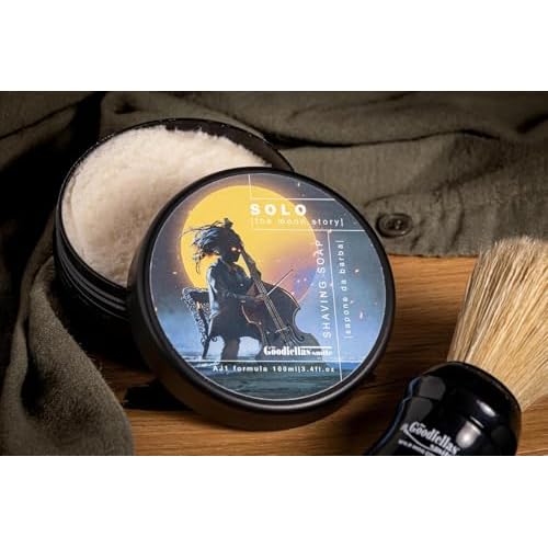 The Goodfellas¡¯ Smile SOLO (Sandalwood & Mandarin Orange) Italian Shaving Soap ? Semi-Soft Lathering Soap for Wet Shaving, Traditional Grooming & Use with a Shaving Brush
