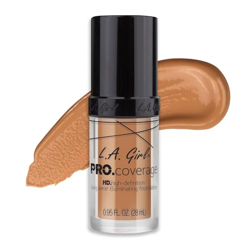 L.A. Girl Pro Coverage Liquid Foundation, Soft Honey, 0.95 Fl Oz