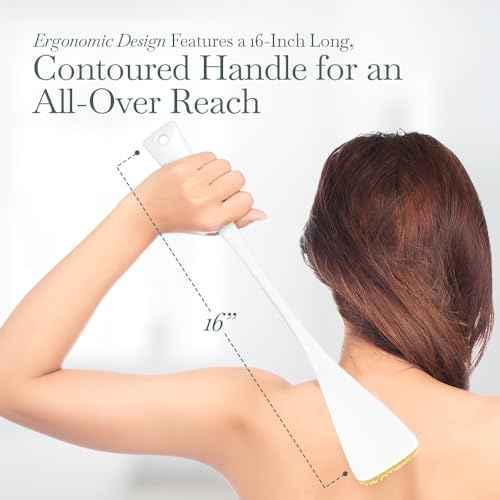 Fuller Brush Exfoliator & Scrub Body Brush - 16-inch Contoured Handle with Polyester Bristles - an All-Over Reach Including Back, Neck, Shoulders & Feet - Soft, Durable & Gentle on Your Skin (2-Pack)