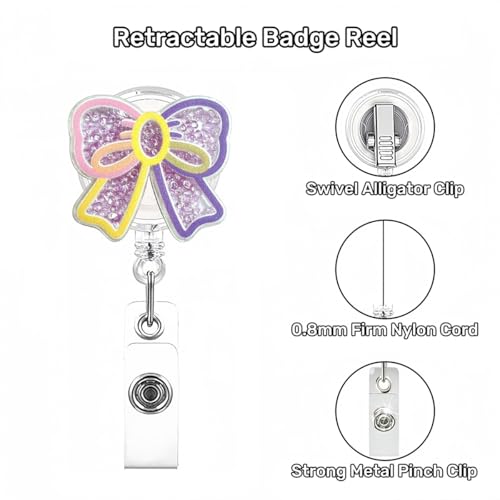 Retractable Badge Reel with 360° Swivel Clip for Nurses