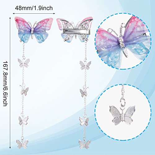 Butterfly Hair Clips with Tassels - 8pc Set for Women