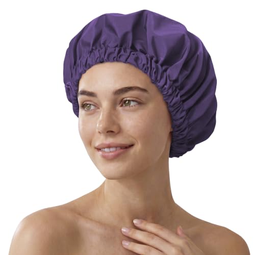 Waterproof Shower Cap for Women | Reusable Bonnet with Wide Elastic Band