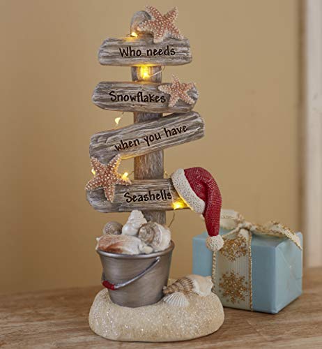 Lighted Christmas Tree with Beach Theme - Seas and Greetings