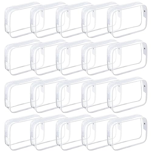 Tergy 20-Pack Clear Cosmetics Bags Waterproof Makeup Organizer with Zipper