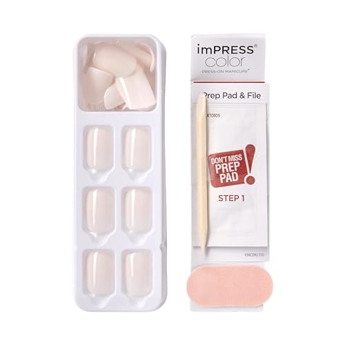 imPRESS Color Press On Nails - Point Pink, Short Squoval No Glue Kit