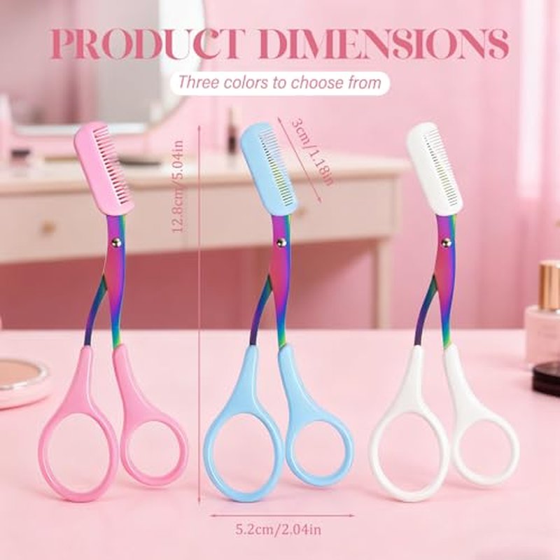 2-in-1 Eyebrow Trimmer Scissors with Comb - Stainless Steel